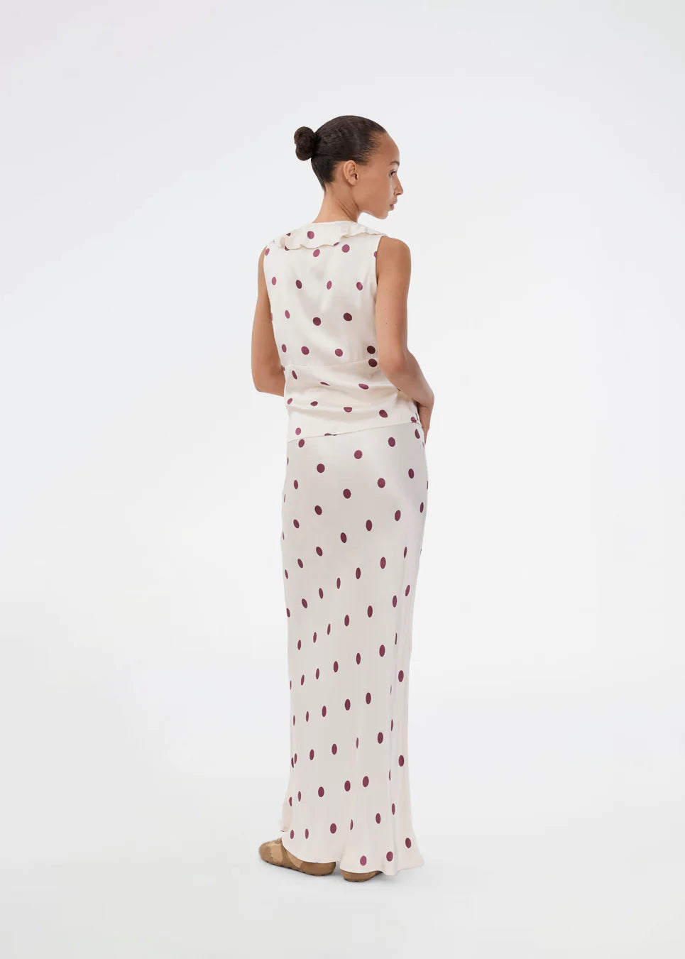 Vanja print skirt wineberry dot
