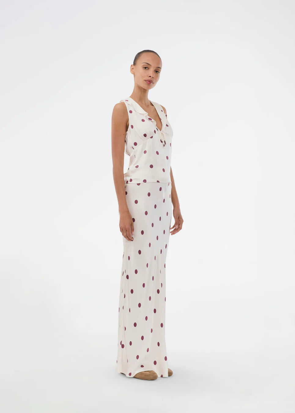 Vanja print skirt wineberry dot