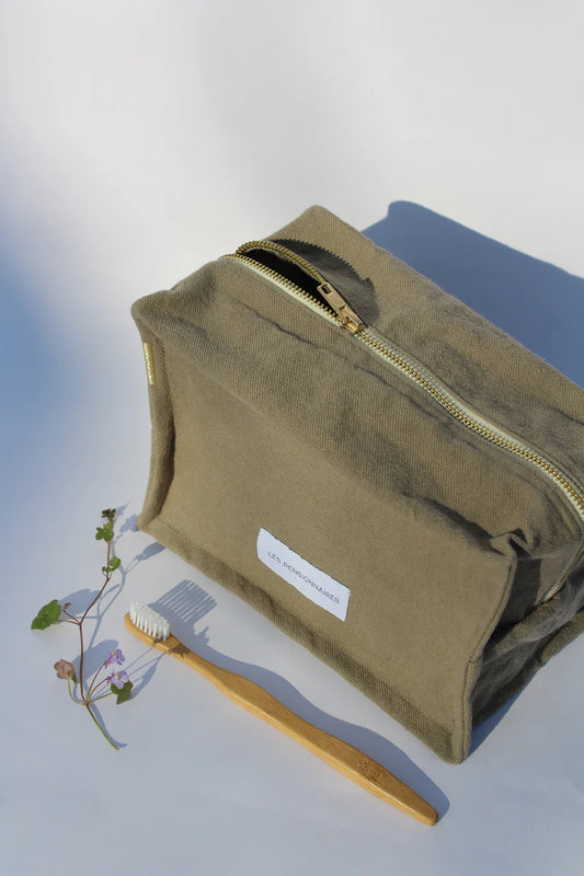 Trousse de toilette cube vert tilleul