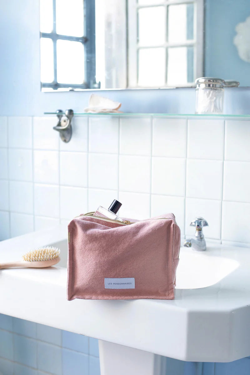 Trousse de toilette cube bois de rose