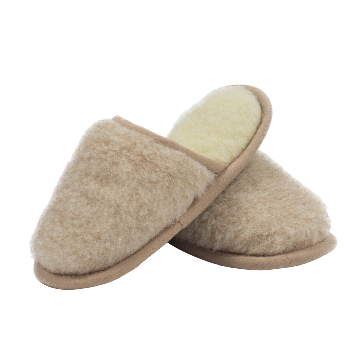 Pantoffels van merinowol met Eco-Sole Beige