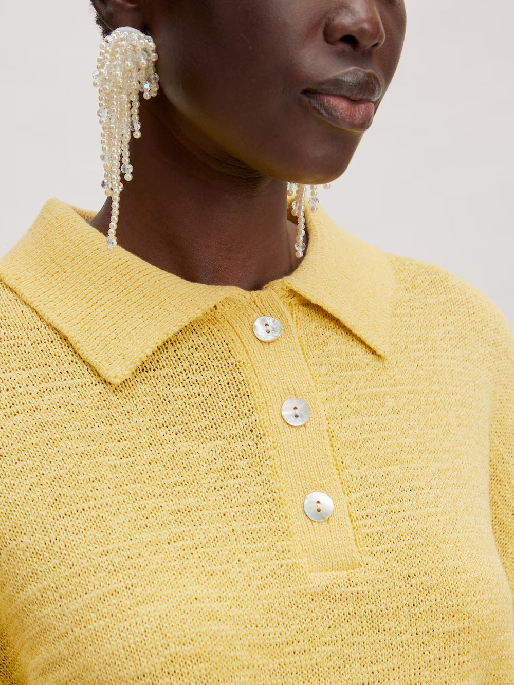 Anaya knit polo lemon