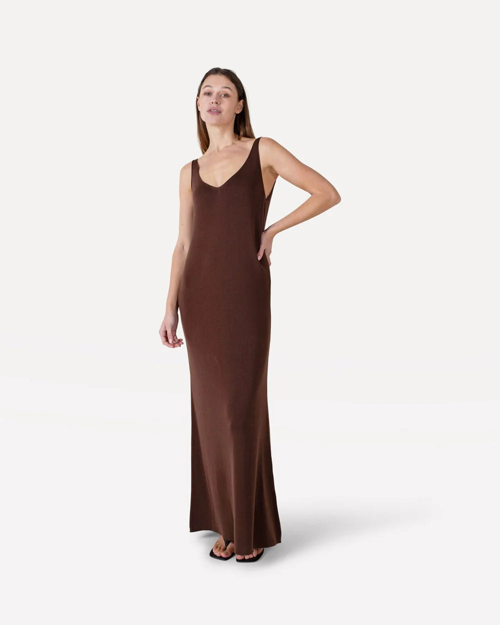 Cosette knitted dress chocolate fondant