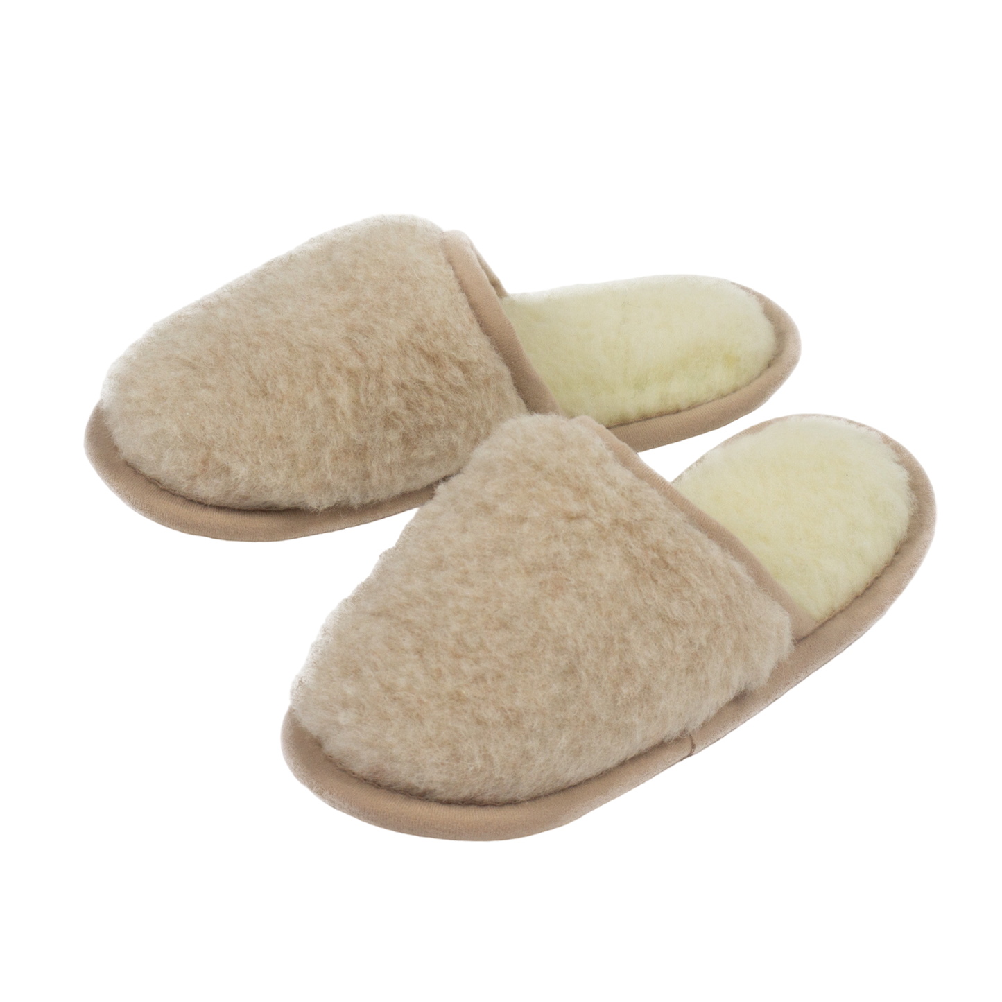 Pantoffels van merinowol met Eco-Sole Beige