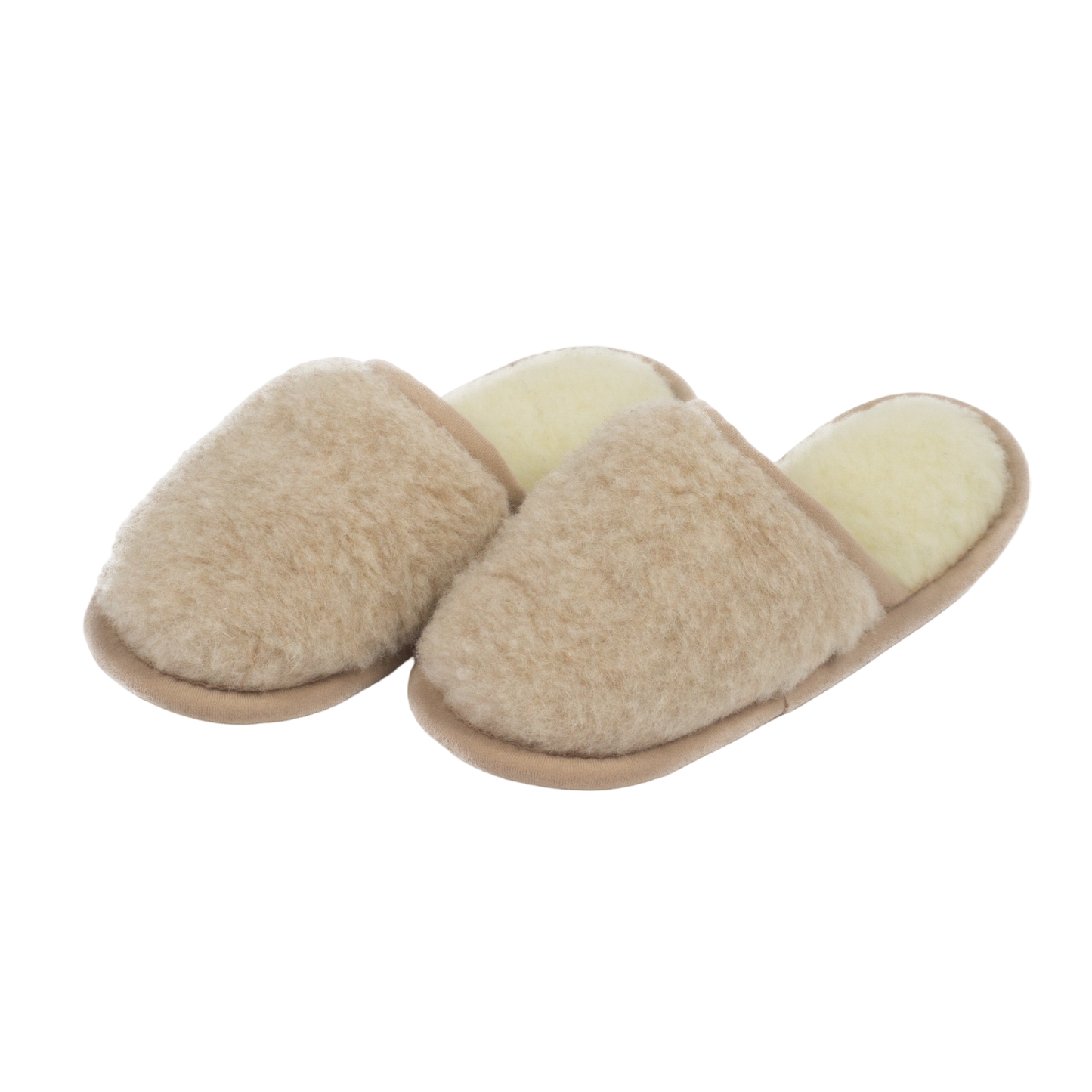 Pantoffels van merinowol met Eco-Sole Beige