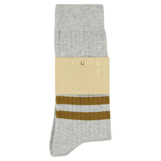 Stripe socks grey/mosterd