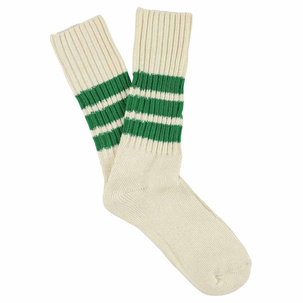 Stripes Crew Socks - Ecru/Groen