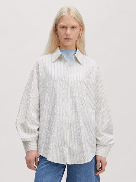 Hanni shirt cream/blue stripe