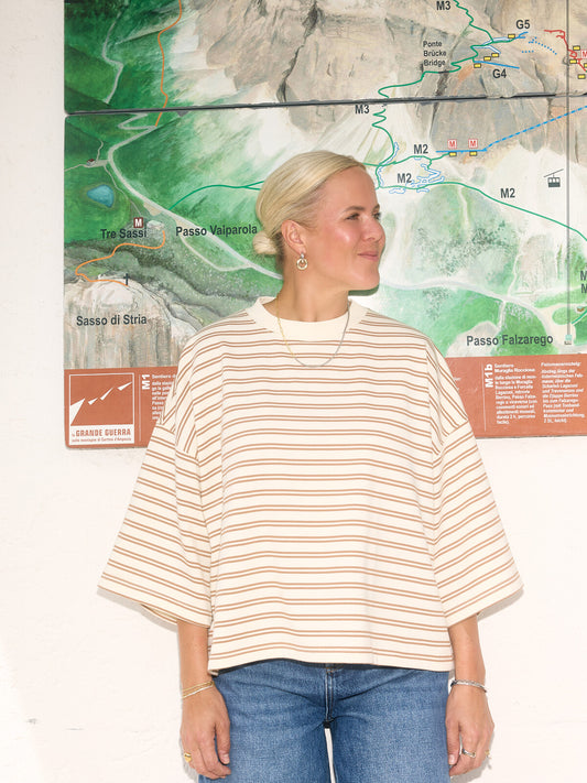 Cary white brown stripe