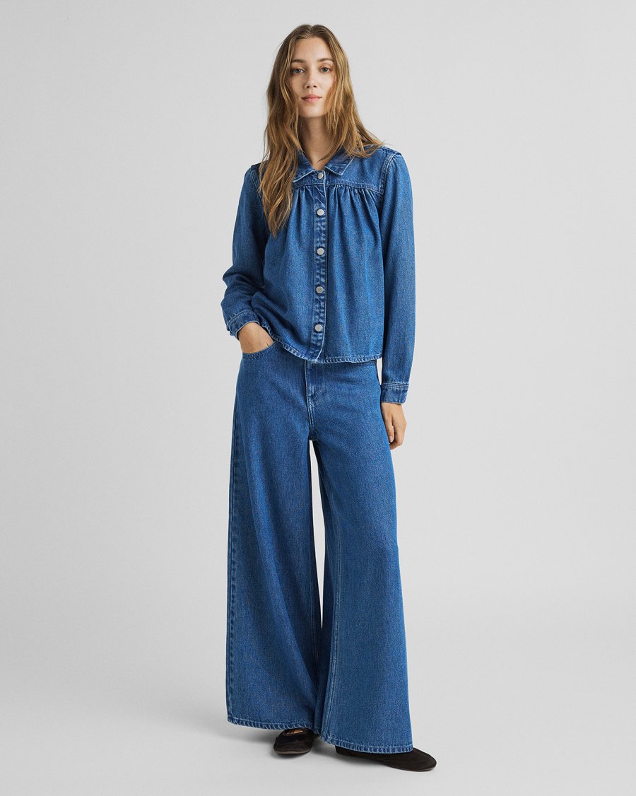 Ago rue wide pants mid blue