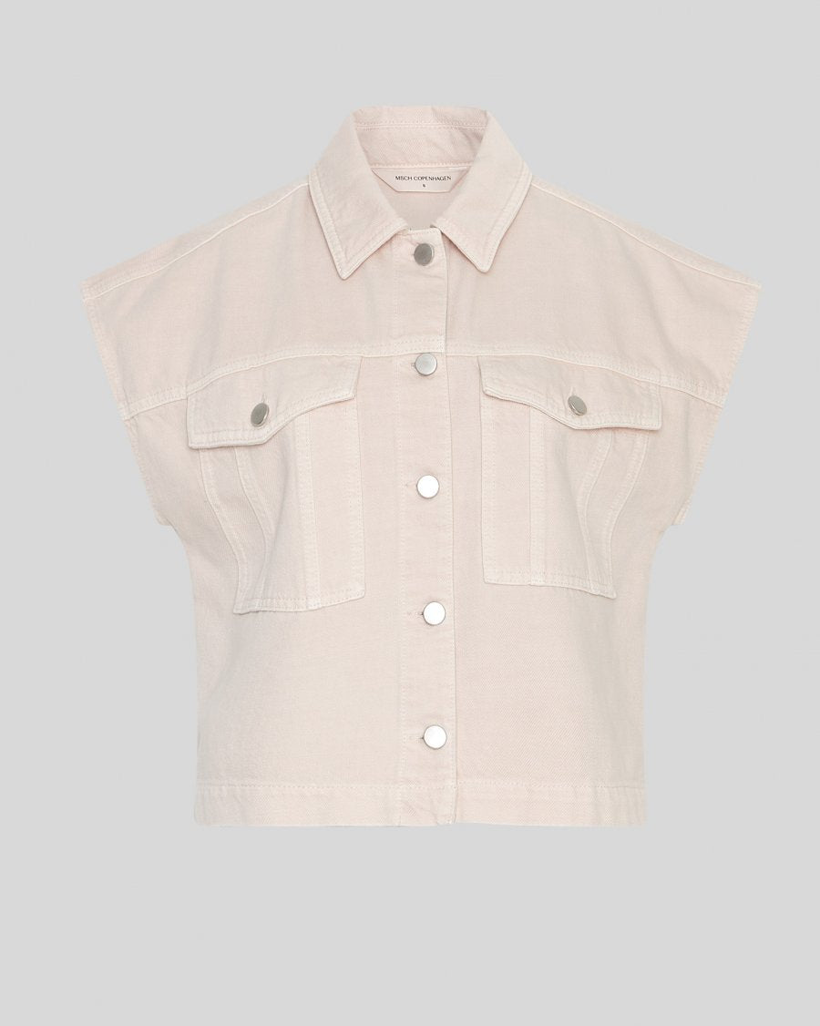 Aspen ida denim vest pink