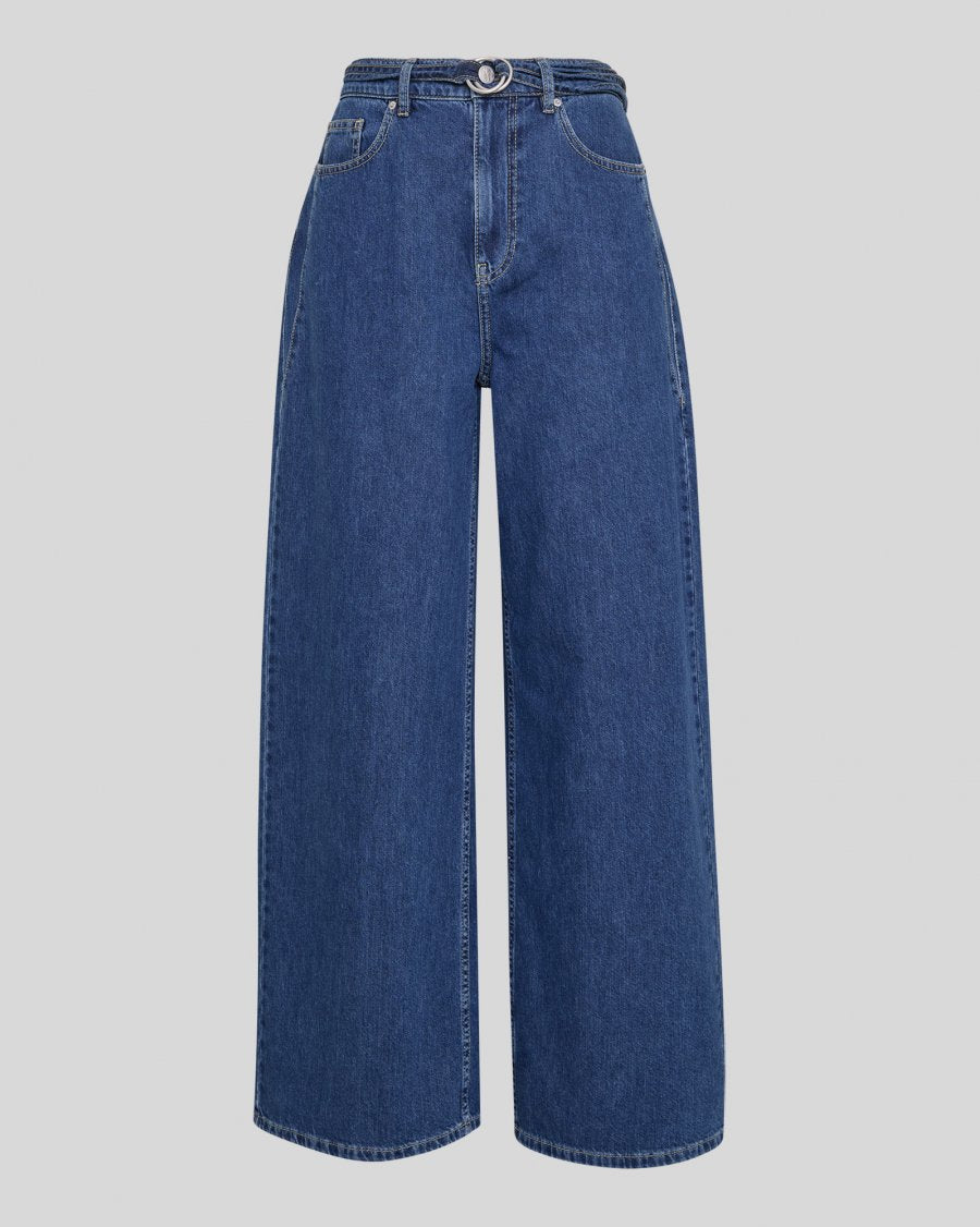 Loa lis boxy wide jeans mid blue