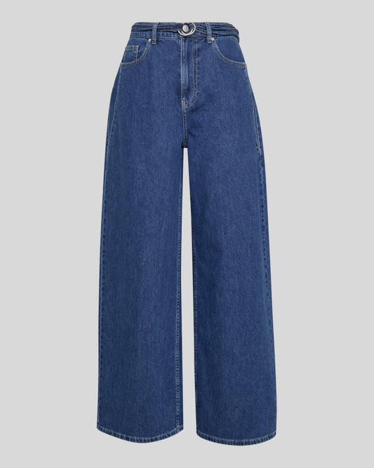 Loa lis boxy wide jeans mid blue