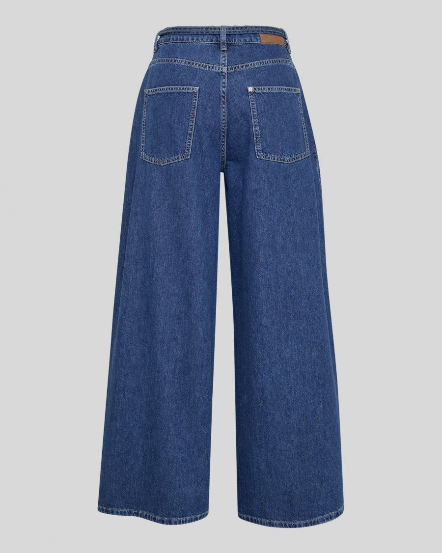 Loa lis boxy wide jeans mid blue