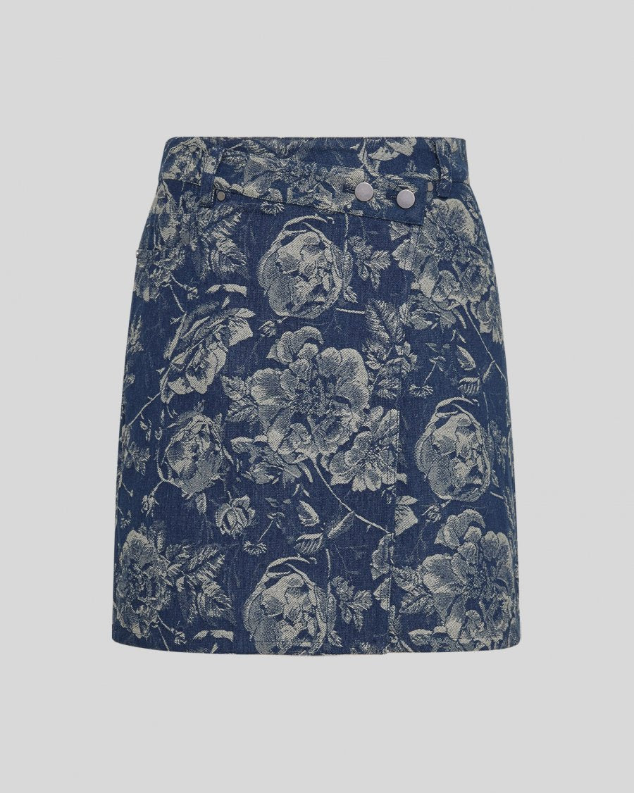 Tita skirt mid blue flower