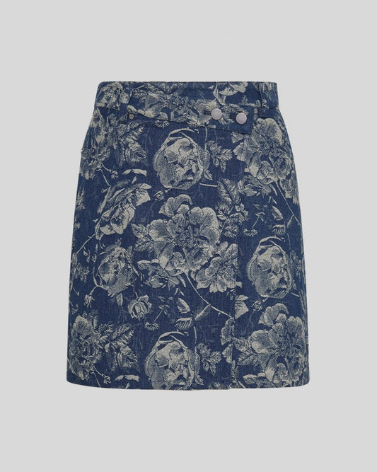 Tita skirt mid blue flower