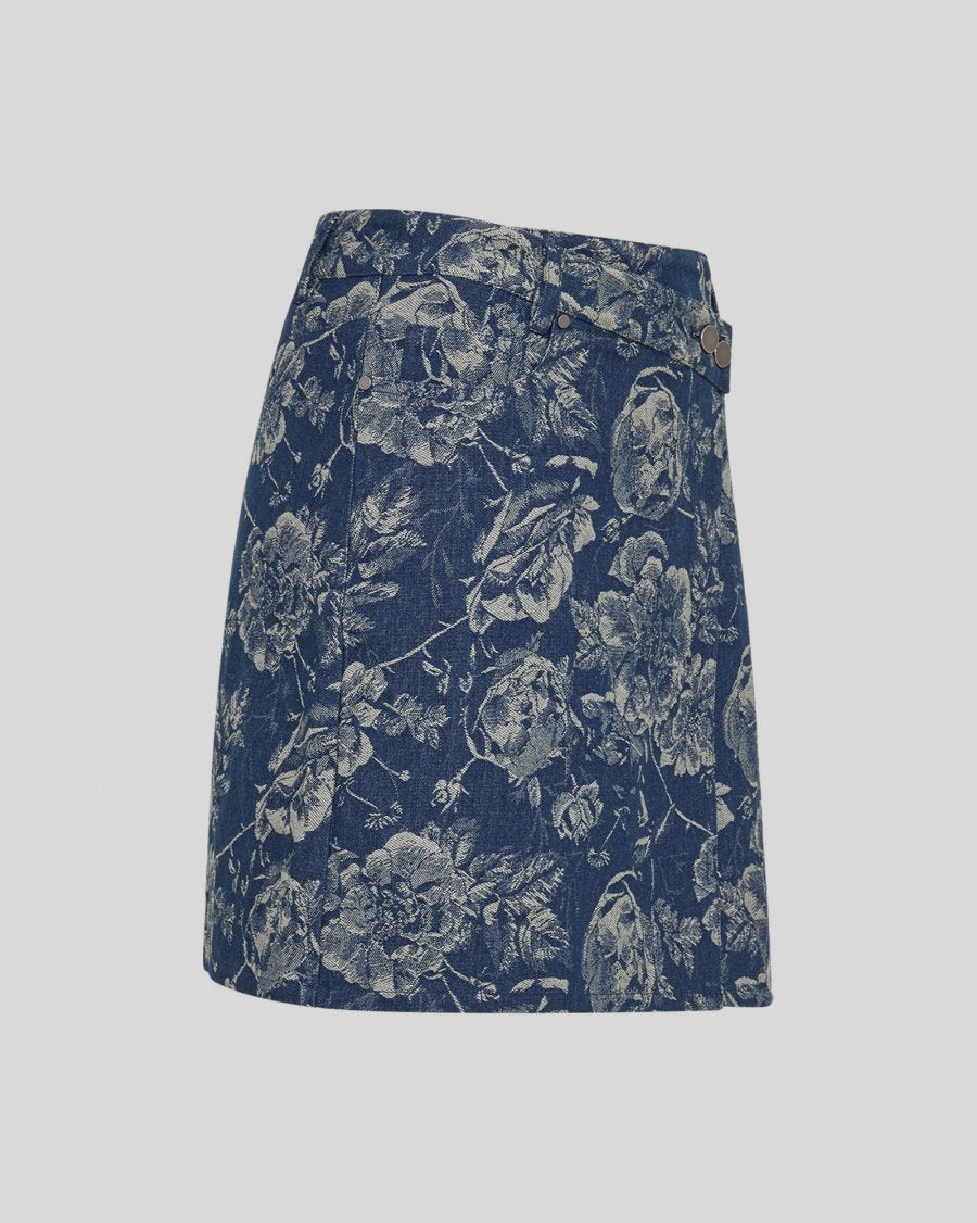 Tita skirt mid blue flower