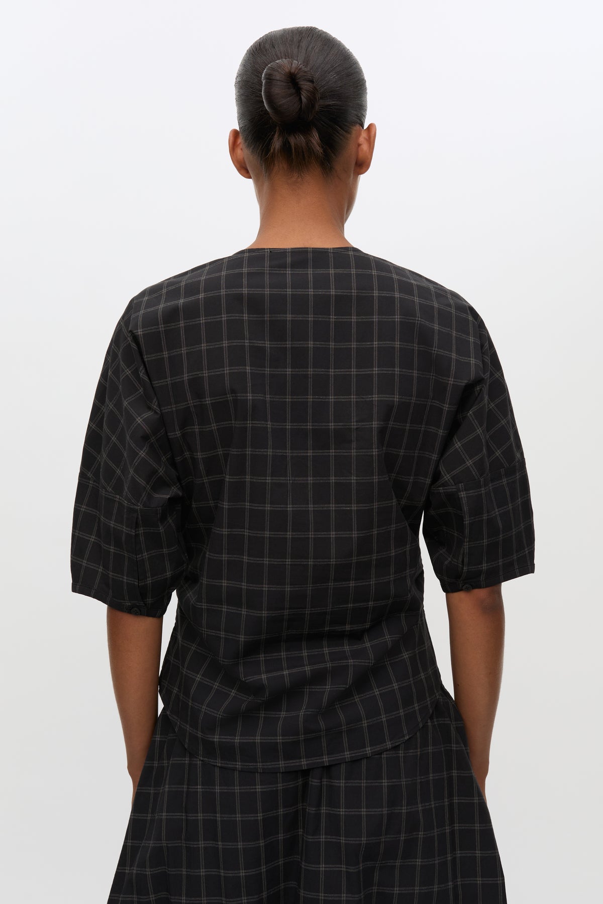Satall blouse black check