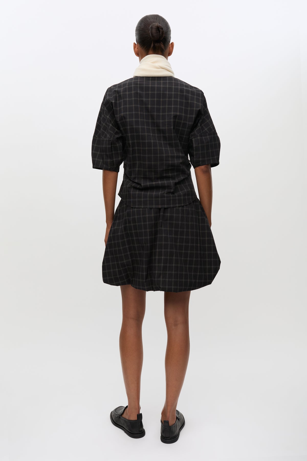 Satall blouse black check