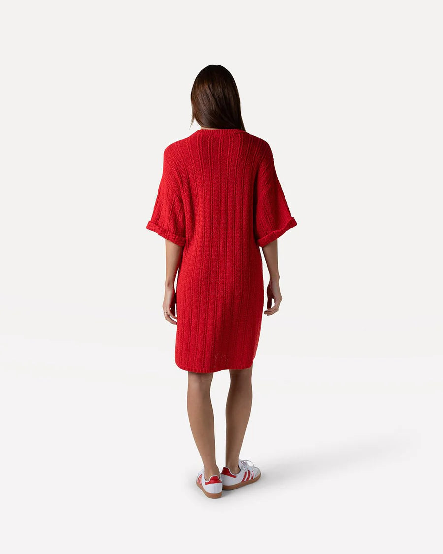 Valentina knitted dress flame scarlet