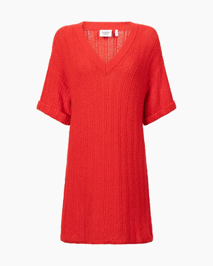 Valentina knitted dress flame scarlet